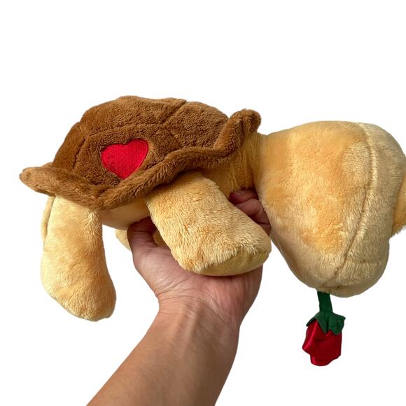 Russ Berrie Lil Peeper Shelly Turtle Plush 15" Big Green Eyes Red Rose Toy READ - Picture 3 of 16